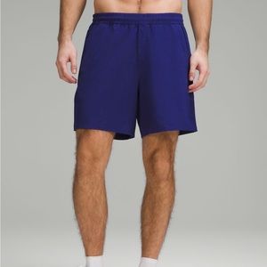 Green Lululemon Pace Breaker Linerless Shorts